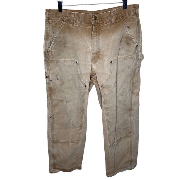 Carhartt Double Carpenter Pants Men’s Size 34x32 Distressed - Picture 1 of 7